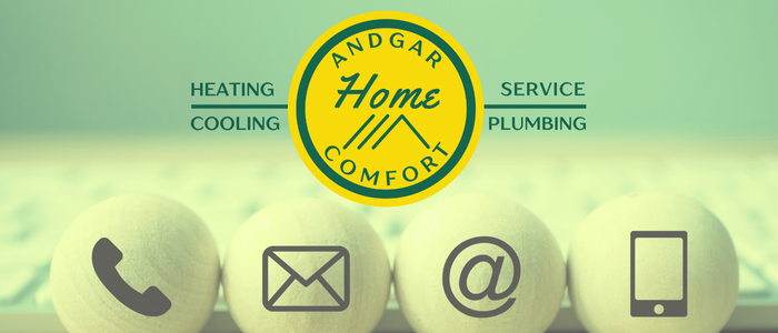 Andgar Home Comfort Green and Yellow Logo with Contact Icons 