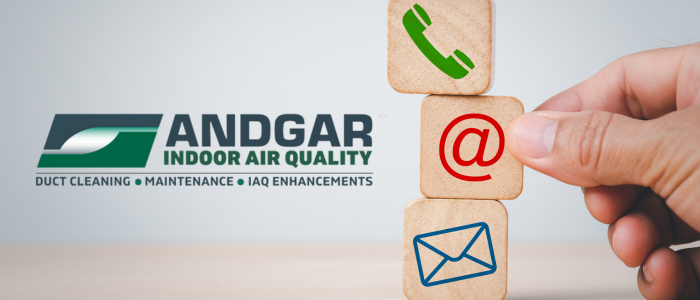 Andgar Mechanical's Indoor Air Quality Logo with Contact Tiles